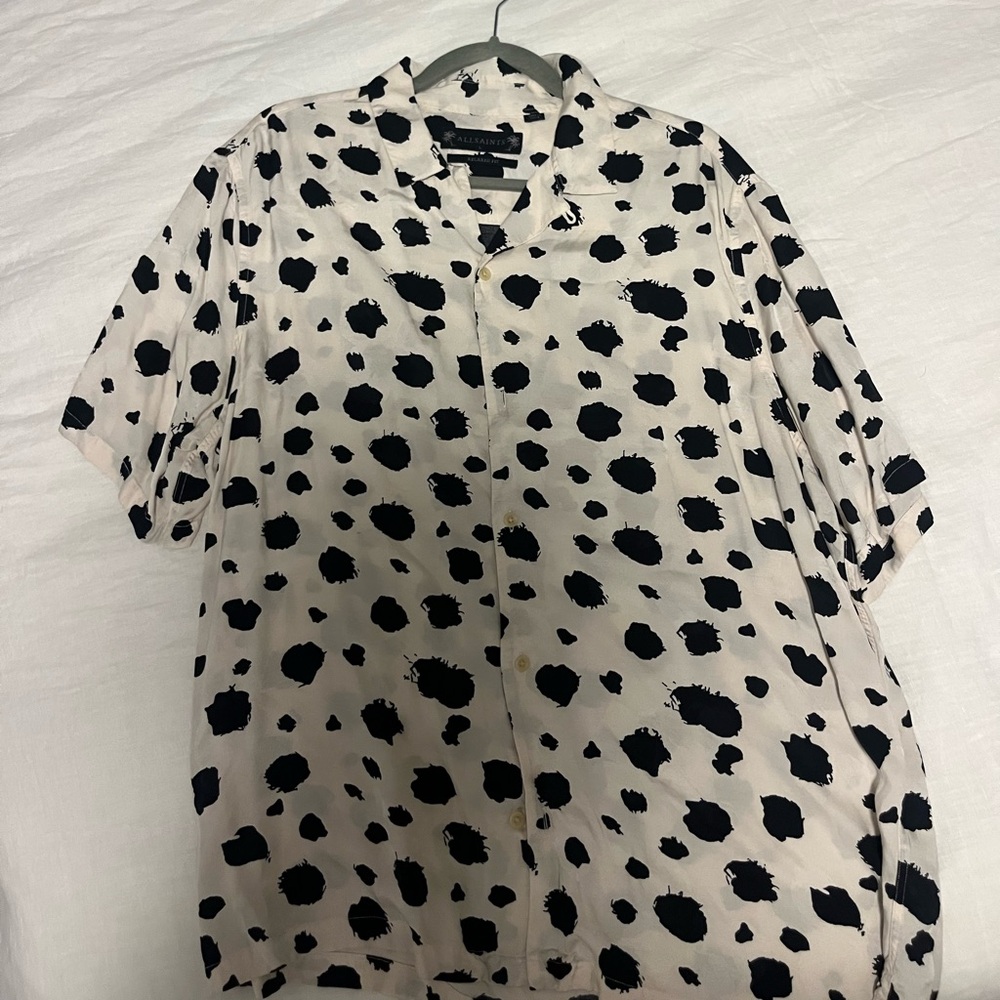 AllSaints men’s button down with black and white dotting - in great condition